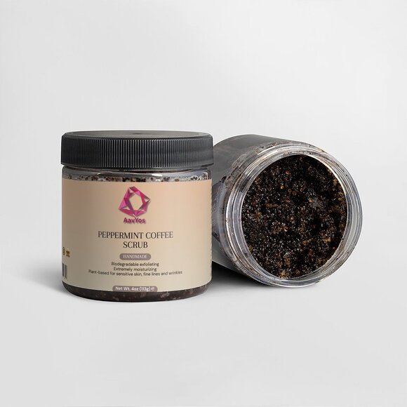 AavYos Peppermint Coffee Scrub For Brighter Skin - Picture 1 of 8